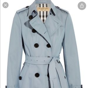 ISO Burberry Sandringham Pale Sky Blue Mid Trench